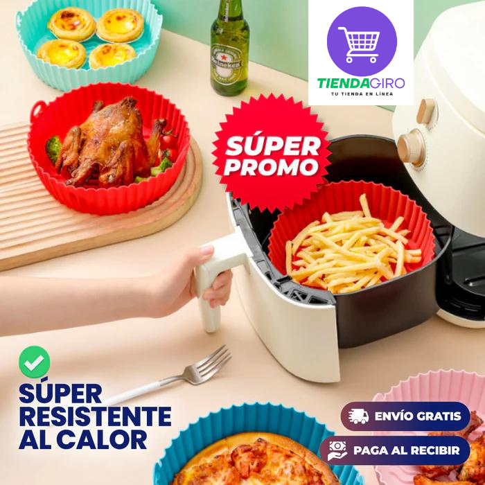 PACK DE 3 CANASTAS DE SILICONA PARA AIR FRYER